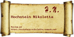 Hochstein Nikoletta névjegykártya