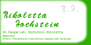 nikoletta hochstein business card